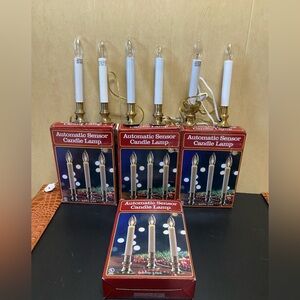 Vintage Candle Lamp Dusk To Dawn Christmas Electric Lights 4 Boxes NEW